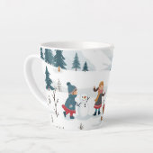 Schattigee kerst sneeuwpatroon monogrammed latte mok (Linkerhoek)