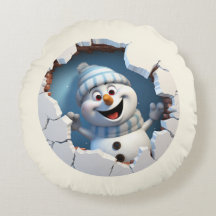 Schattigee kerst sneeuwpop door muur geïllustreerd