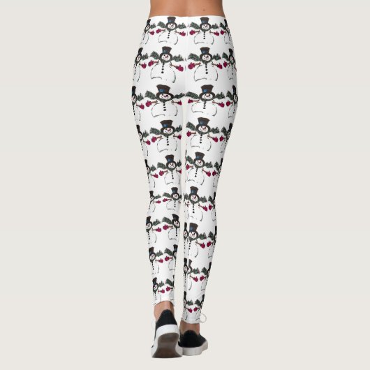 Schattigee kerst sneeuwpop Leggings (Achterkant)