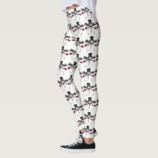 Schattigee kerst sneeuwpop Leggings (Links)