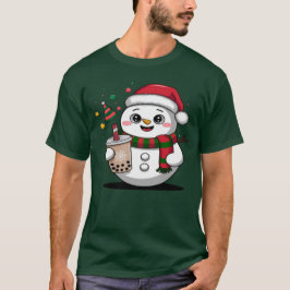 Schattigee kerst sneeuwpop met Boba Tea - Schattig T-shirt