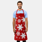 Schattigee kerst sneeuwvlok Schort! Schort (Gedragen)