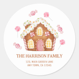 Schattigee Kerst Snoep Huis Adres Sticker