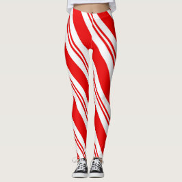 Schattigee kerst snoep riet rood gestript patroon leggings