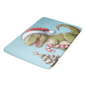 Schattigee kerst snoepriet dinosaurus badmat (Gekanteld)
