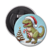 Schattigee kerst snoepriet dinosaurus button flesopener (Voorkant)