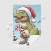 Schattigee kerst snoepriet dinosaurus golfhanddoek (Insitu)