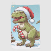 Schattigee kerst snoepriet dinosaurus golfhanddoek (Voorkant)