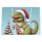 Schattigee kerst snoepriet dinosaurus groot cadeauzakje (Voorkant)