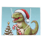 Schattigee kerst snoepriet dinosaurus groot cadeauzakje (Achterkant)