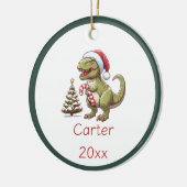 Schattigee kerst snoepriet dinosaurus keramisch ornament (Links)