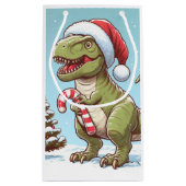 Schattigee kerst snoepriet dinosaurus klein cadeauzakje (Achterkant)