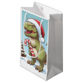 Schattigee kerst snoepriet dinosaurus klein cadeauzakje (Voorkant Gekanteld)
