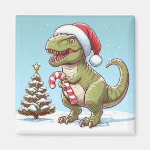 Schattigee kerst snoepriet dinosaurus magneet