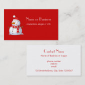 Schattigee Kerst Snowman Professional Visitekaartje (Voorkant / Achterkant)