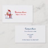 Schattigee Kerst Snowman professional Visitekaartje (Voorkant / Achterkant)