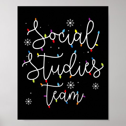 Schattigee Kerst Sociale Studies Team X-mas Light Poster (Voorkant)