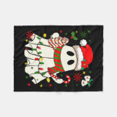 Schattigee kerst spook houden Tree Cake Candy Cane Fleece Deken (Voorkant (Horizontaal))