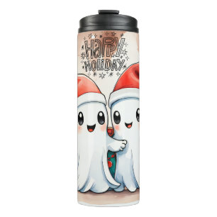 Schattigee kerst spook koppel Tumbler: griezelig s Thermosbeker