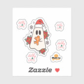 Schattigee kerst spook Mok | Vakantie Gingerbread  Sticker (Vel)