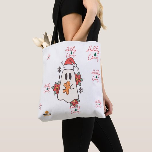 Schattigee kerst spook Mok | Vakantie Gingerbread  Tote Bag (Dichtbij)