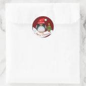 Schattigee Kerst stickers met Pinguïn en Tekst (Tas)