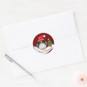 Schattigee Kerst stickers met Pinguïn en Tekst (Envelop)