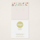 Schattigee kerst Stud Oorbel Logo Display Kaart (Voorkant /achterkant)