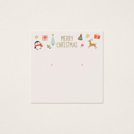 Schattigee kerst Stud Oorbel Logo Display Kaart (Voorkant)