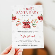 Schattigee kerst Sweet Santa Baby Girl Baby shower