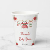 Schattigee kerst Sweet Santa Baby Girl Baby shower Papieren Bekers (Achterkant)