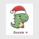 Schattigee kerst T-Rex Sticker (Vel)
