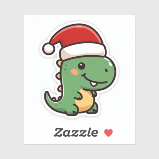 Schattigee kerst T-Rex Sticker (Vel)
