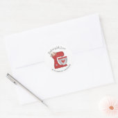 Schattigee kerst taart mixer gebakken met liefde ronde sticker (Envelop)