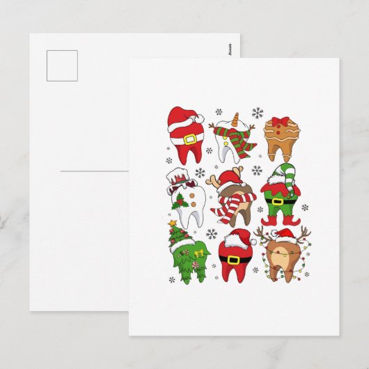 Schattigee Kerst Tandheelkundige Tekens Leuke vaka Feestdagenkaart (Voorkant / Achterkant)