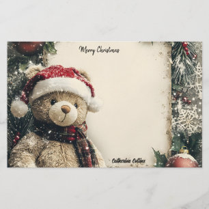 Schattigee Kerst Teddy Bear Illustratie Ontwerp Briefpapier
