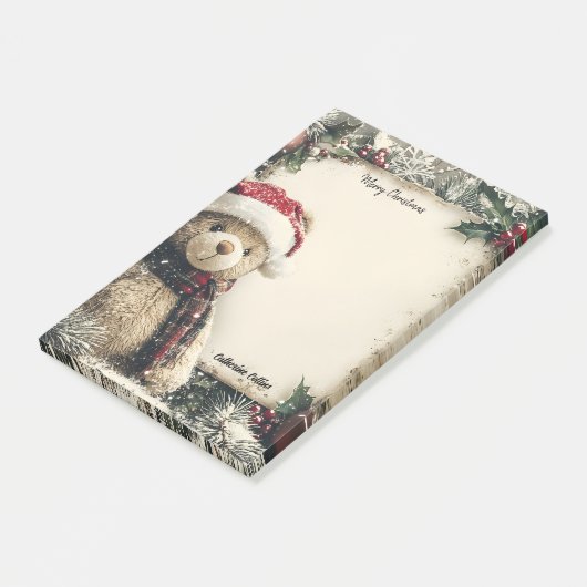 Schattigee Kerst Teddy Bear Illustratie Ontwerp Post-it® Notes (Schuin)