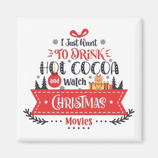 Schattigee kerst thema vakantie magneet (Voorkant)