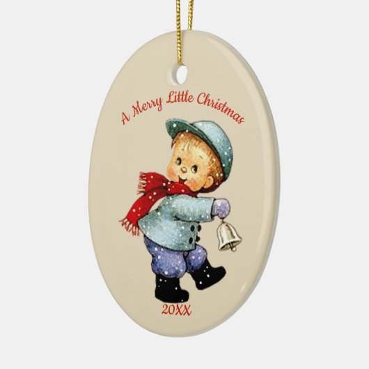 Schattigee Kerst Tot Boy met Bell Ornament (Links)