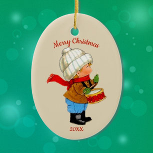 Schattigee Kerst Tot Boy met Drum Ornament