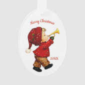Schattigee Kerst Tot Boy met Hoorn Acryl Ornament (voorkant)