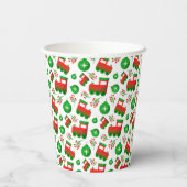 Schattigee kerst tractor bessen Ornament Patroon Papieren Bekers (Achterkant)