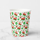 Schattigee kerst tractor bessen Ornament Patroon Papieren Bekers (Rechts)