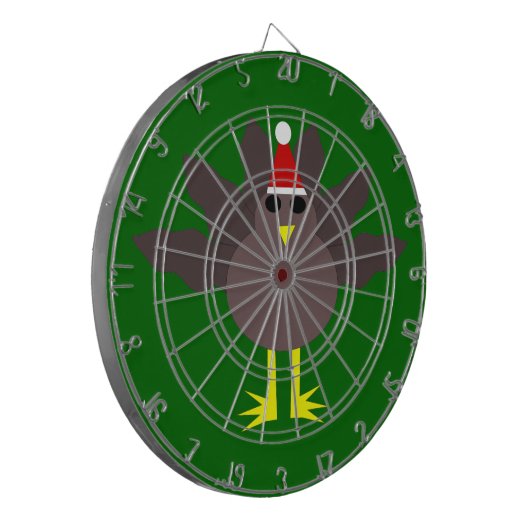 Schattigee Kerst Turkije Dart Board Dartbord (Voorkant Links)