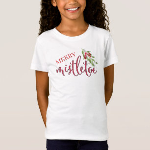 Schattigee kerst typografie Mistletoe Whimsical T-shirt