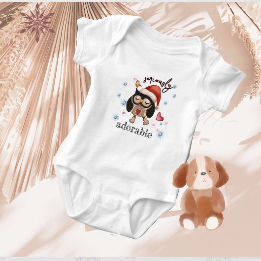 Schattigee kerst uil meisje romper