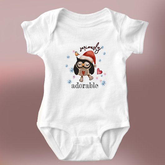 Schattigee kerst uil meisje romper