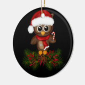 Schattigee kerst uil op Pine Branch Ornament (Links)