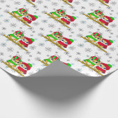Schattigee kerst uilen op Branch Feestelijke Vakan Cadeaupapier (Hoek)
