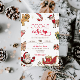 Schattigee Kerst Vakantie Cookie Exchange Party Kaart